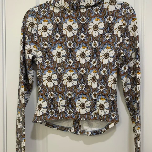 Anthropologie Maeve Women's Floral Ruched Button Down Top - Size Medium - Picture 5 of 7